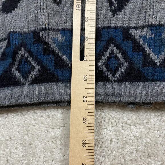 Tejidos Ruminahui Hoodie Mens L Gray Full Zip Knit Eagle Dreamcatcher Blue - Picture 7 of 8